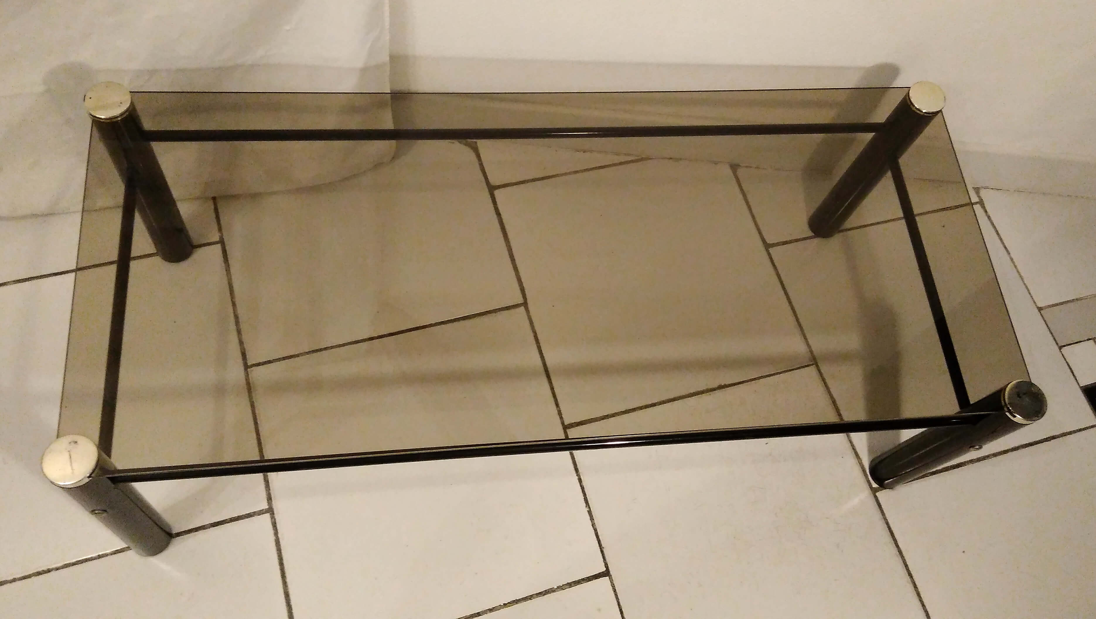 Table low 70's smoked glass