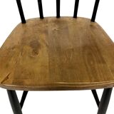 Vintage set of four -bar chair made of black lacquered wood - 1960s