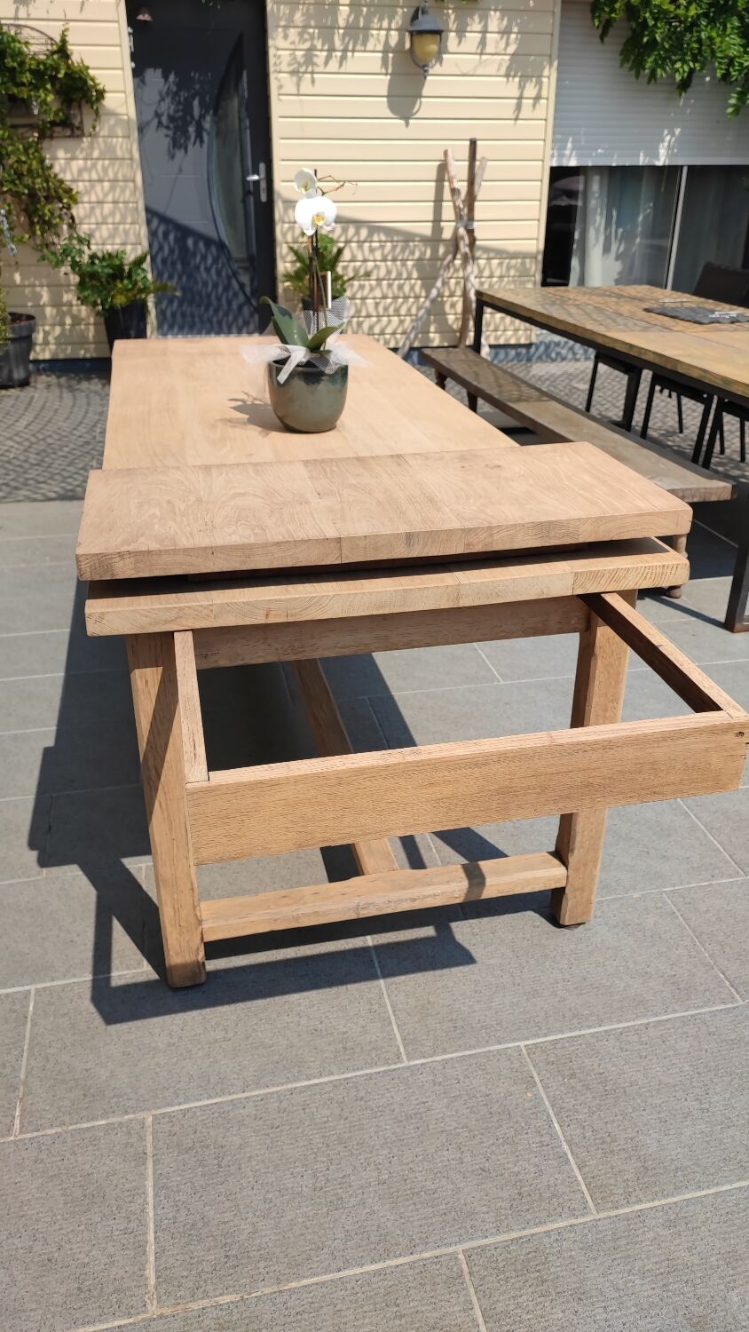 Solid oak farmhouse table