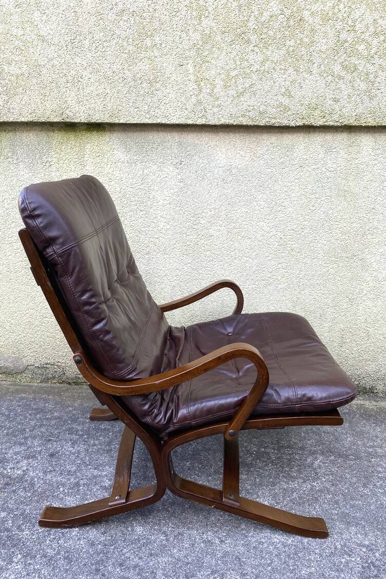 Siesta designer armchair, Scandinavian, leather, 1960s, 70s