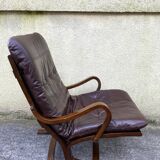 Siesta designer armchair, Scandinavian, leather, 1960s, 70s