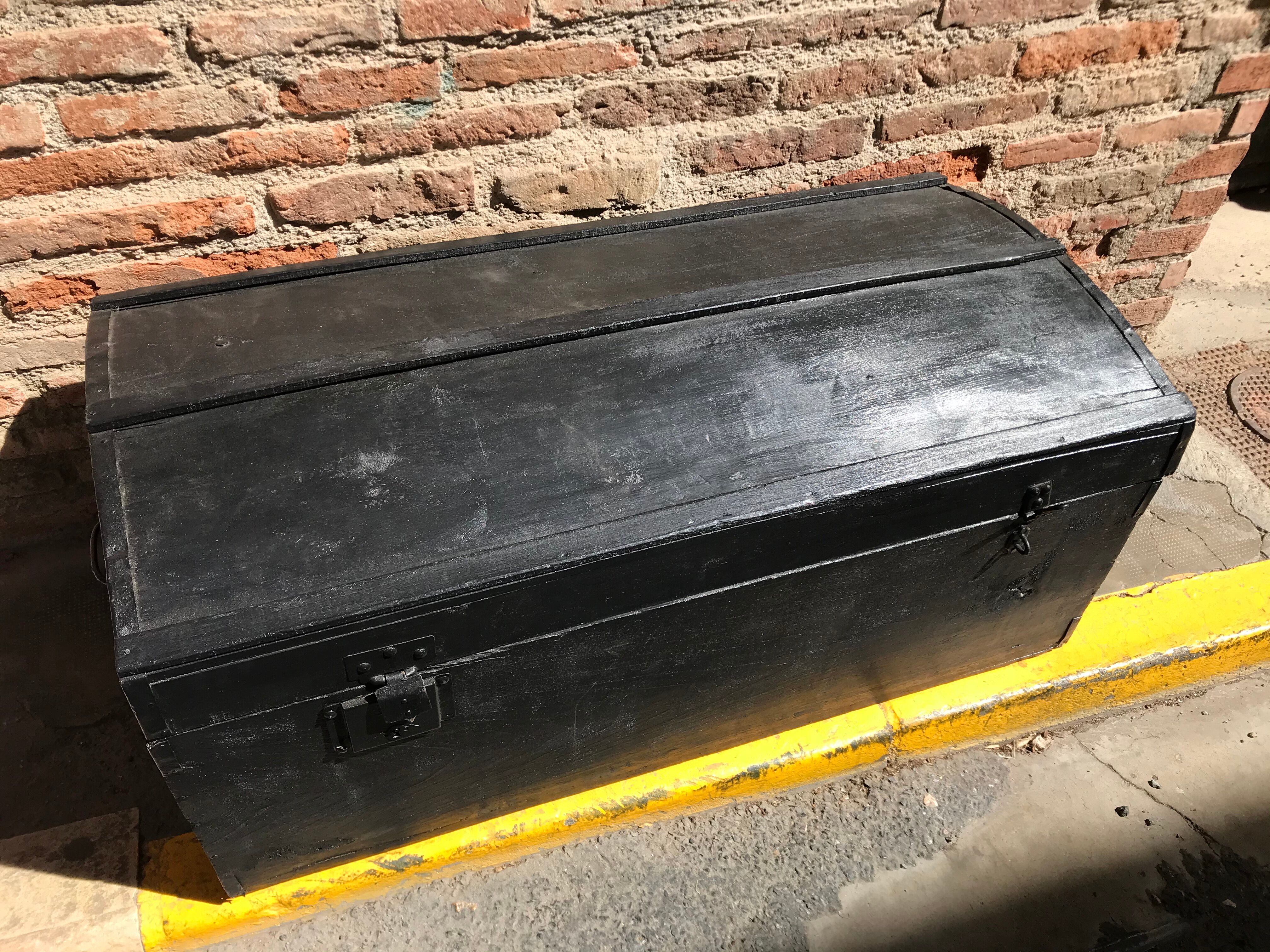 Black wooden trunk