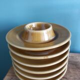 Tulowice egg cups, Poland, caramel and mustard glaze