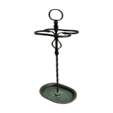 Wearing dark green metal 50s umbrella