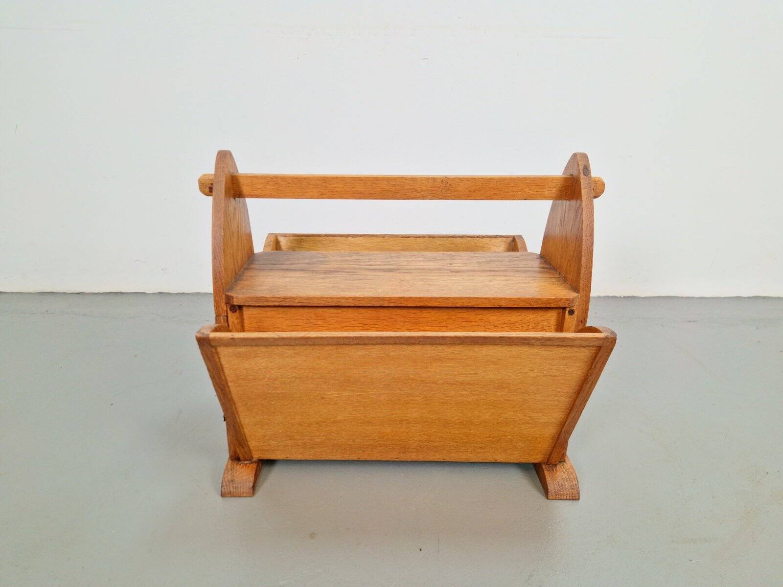 Art Deco Magazine Rack with Three Drawers, 1930s
