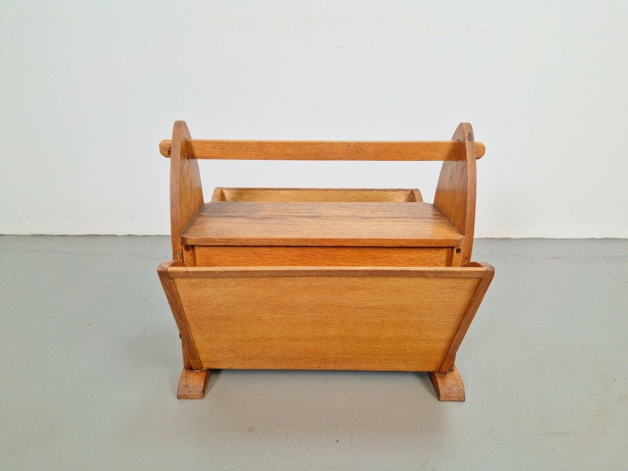 Art Deco Magazine Rack with Three Drawers, 1930s