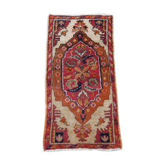 Tapis d'orient fait main vintage turc anatolie 47x94cm