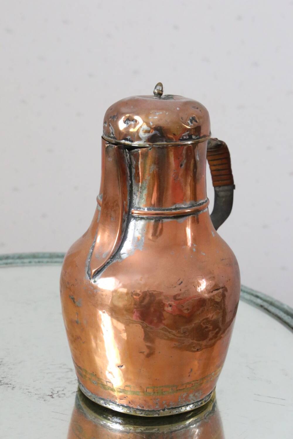 Antique coquemar, pitcher, antique copper, 19th century