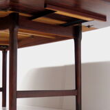 Oval extendable drop-leaf dining table, conference table made of high quality brazilian rio rosewood