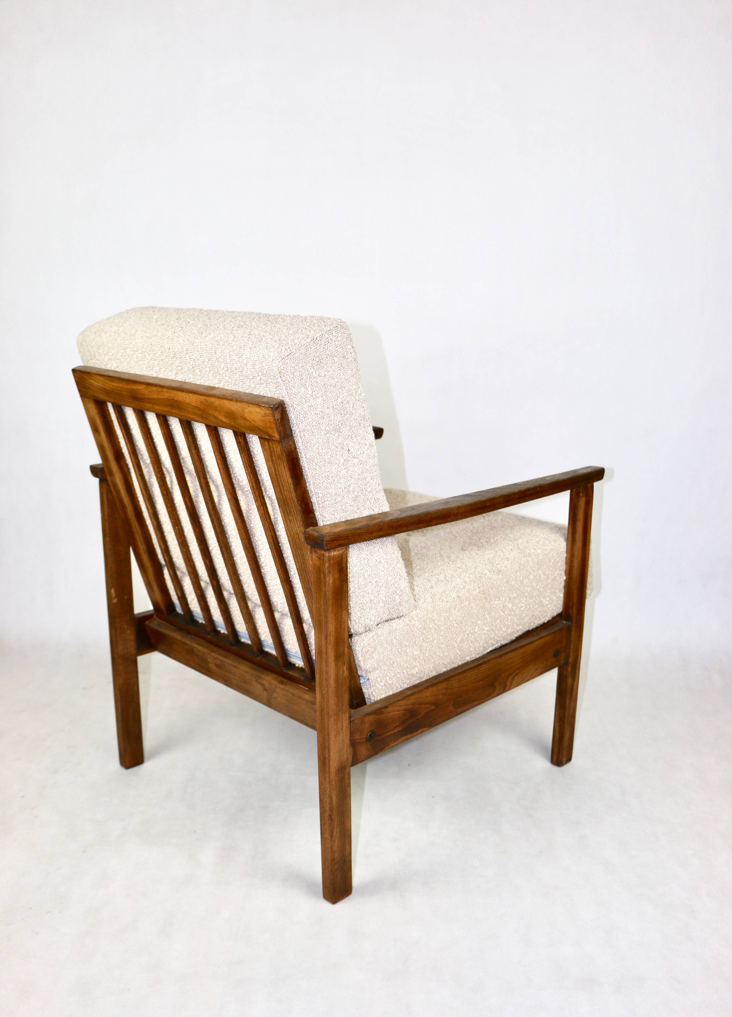 Vintage Beige Boucle Loop Armchair, 1970s
