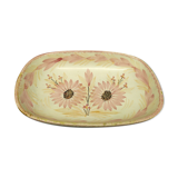 Quimper F132 Pink Flowers porcelain soap or butter maker