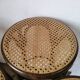 Set of 4 high bistro stools in curved wood and canework.