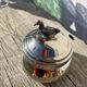 Silver-plated metal box or sugar bowl with ducks
