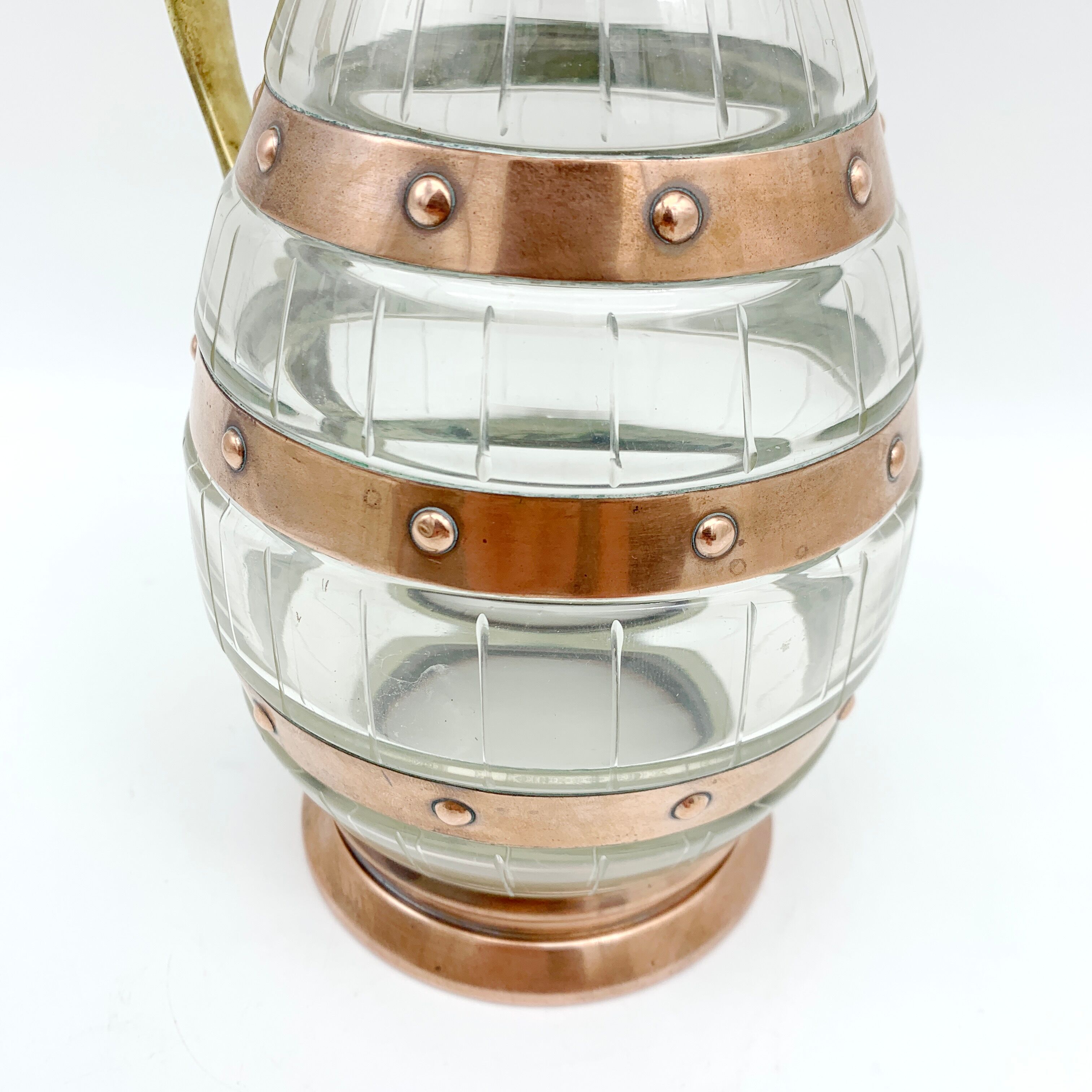 Crystal and copper pitcher Art & Craft Gustave Serrurier Bovy