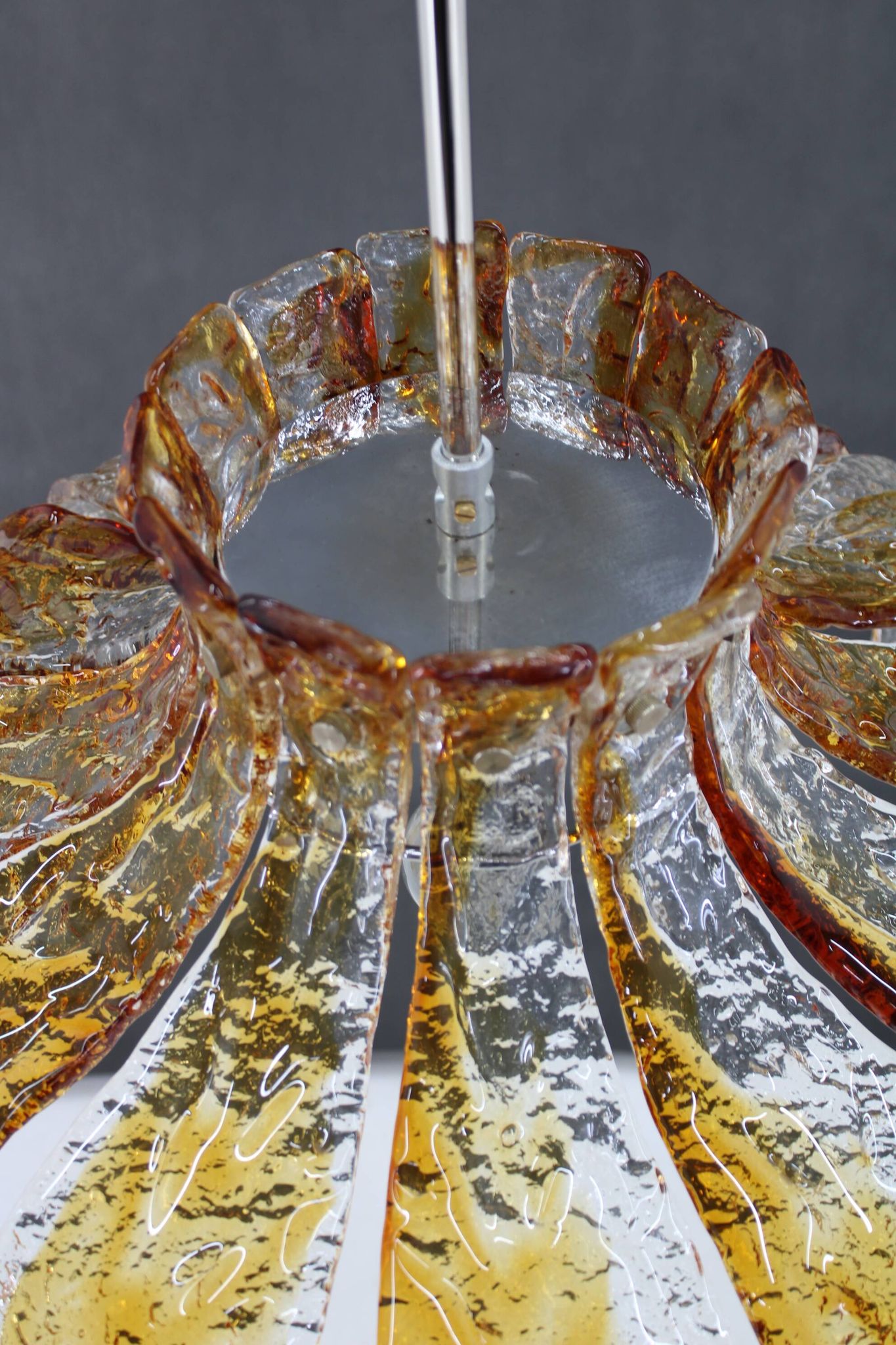 1970s Large Murano Glass Chandelier Mazzega, Italy