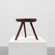Rustic Wabi Sabi style solid oak tripod stool, France ca. 1850