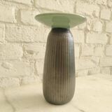 Vintage architectural vase in two-tone ceramic