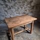 Vintage pine kitchen table or desk with two drawers – 1950s