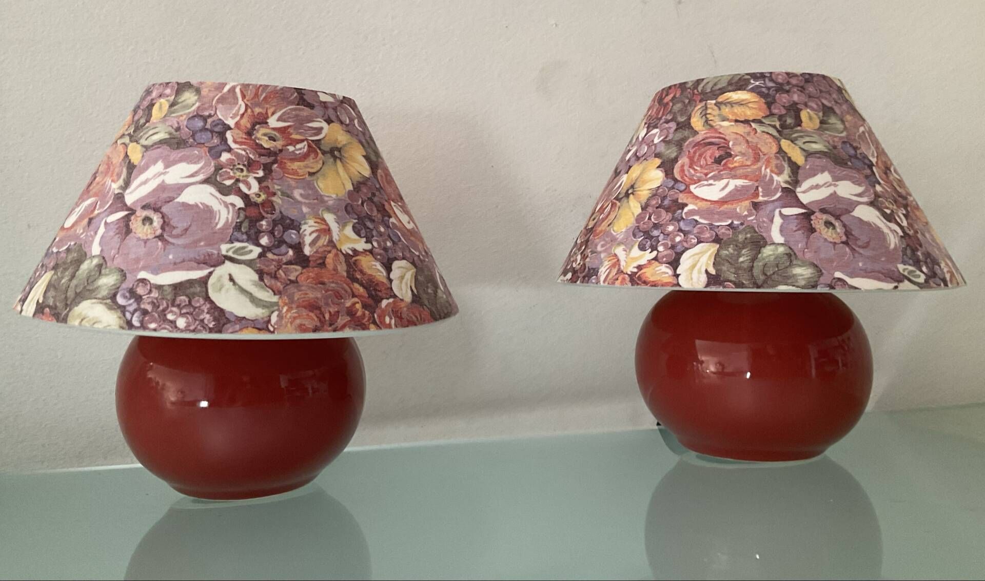 Pair of vintage "Mignon" ceramic lamps from the 1980s.