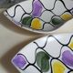Three vintage free-form ceramic ravine dishes from the 1950s