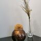 Glass ball vase signed Laque line