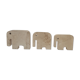 Three elephant statuettes travertine paperweight - Fratelli Mannelli made in Italy - vintage