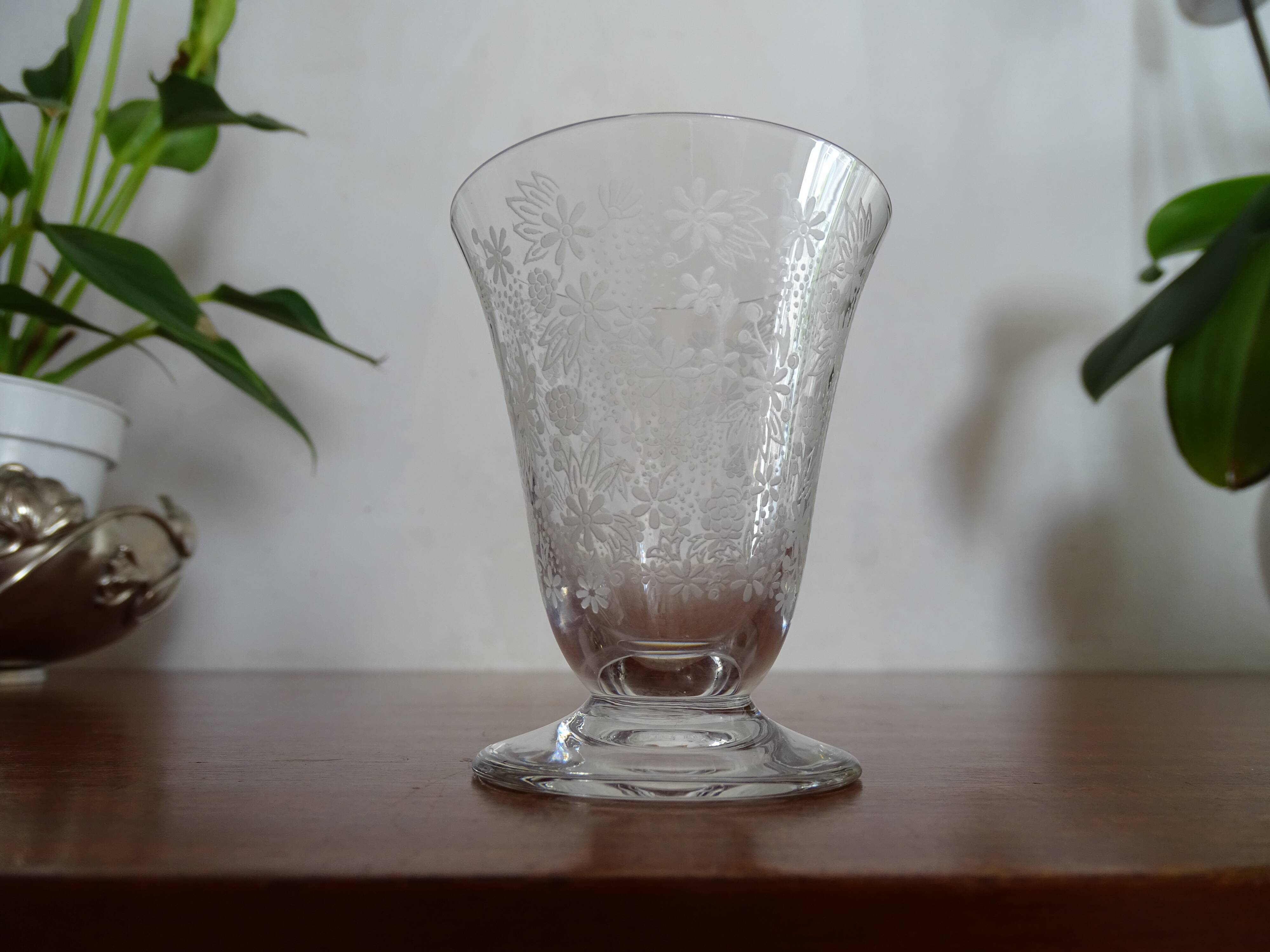 Wine glass crystal Baccarat Elisabeth Millefiori signed