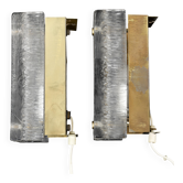 Paire d'appliques Orrefors en verre coulé et laiton Suède 1960