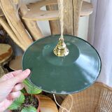 Vintage lampshade in green enamelled sheet metal, customizable