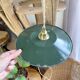 Vintage lampshade in green enamelled sheet metal, customizable