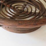 Round coffee table in bamboo, rattan, manou, Italy 1970