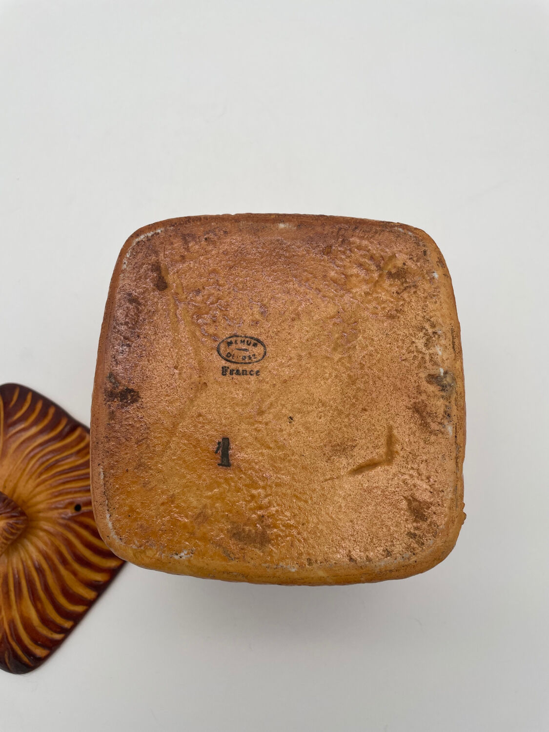 Terrine en trompe-l'œil pâté en croûte signée Mehun, vers 1900