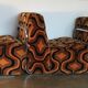 Vintage 1970s orange geometric patterned space-age armchair