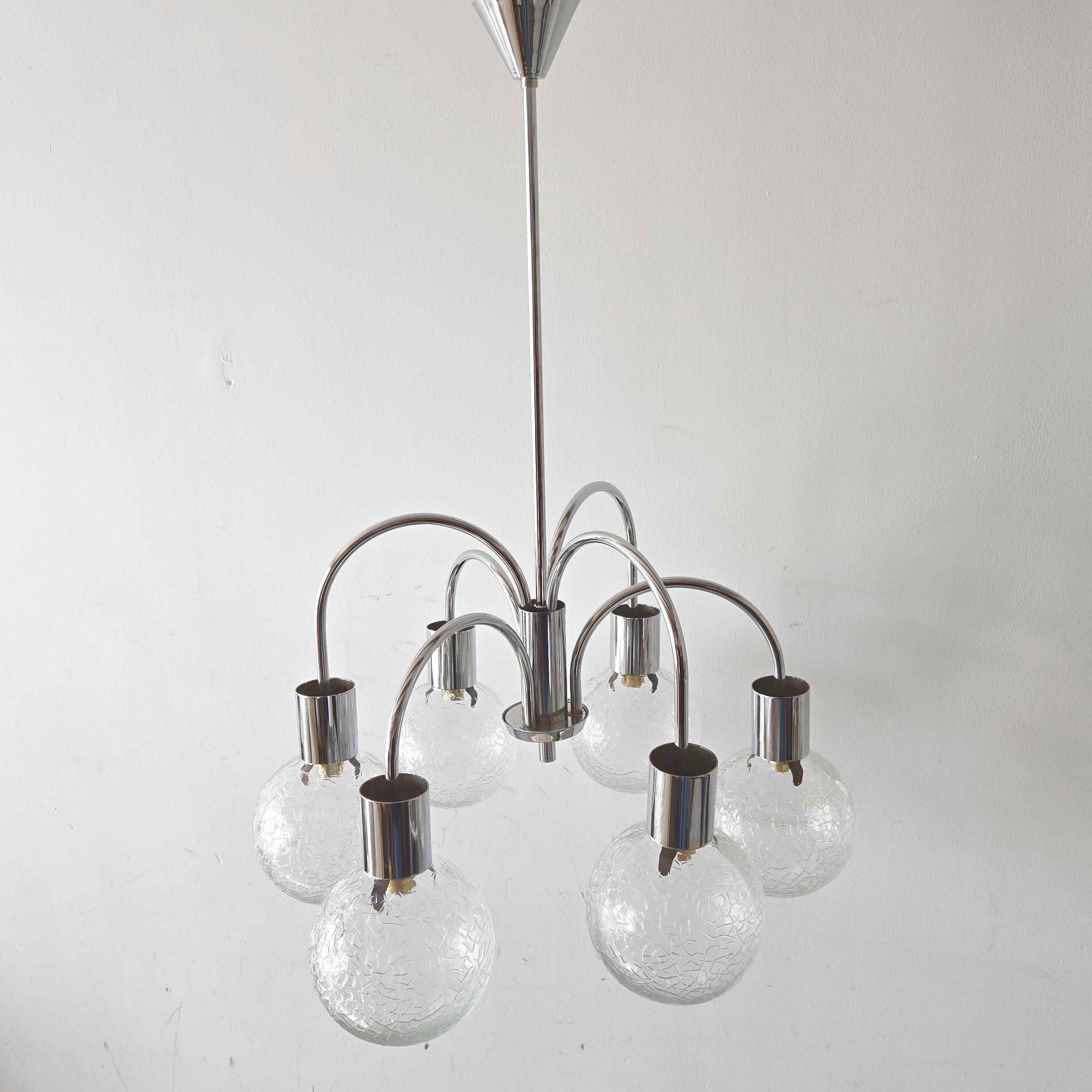 Vintage 1970s 6-ball chandelier