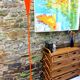 Hourglass floor lamp pop art vintage Mathias 80s orange diabolo
