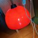 Vintage hanging lamp in red opaline of the 50/60