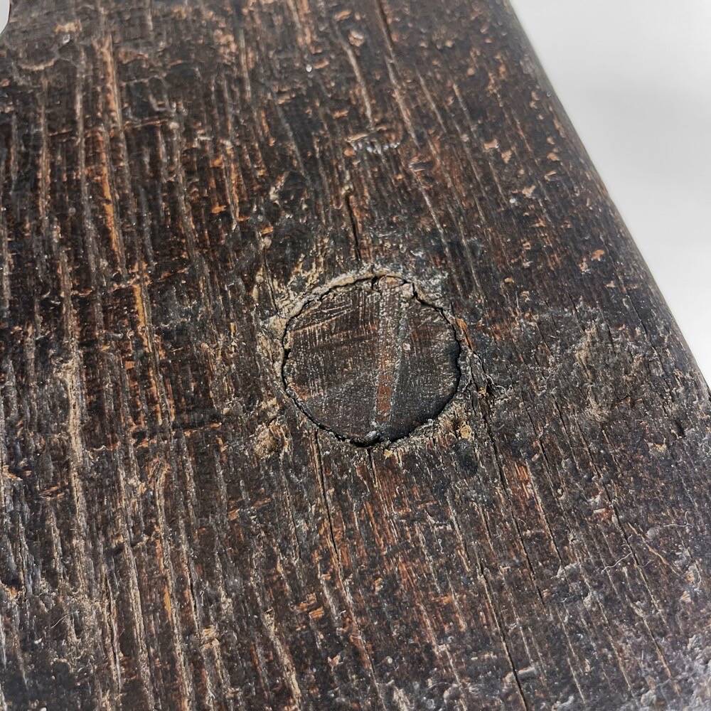 Antique solid wood slit milking bench