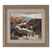 Paysage avec cascade par Åke Ahmlund