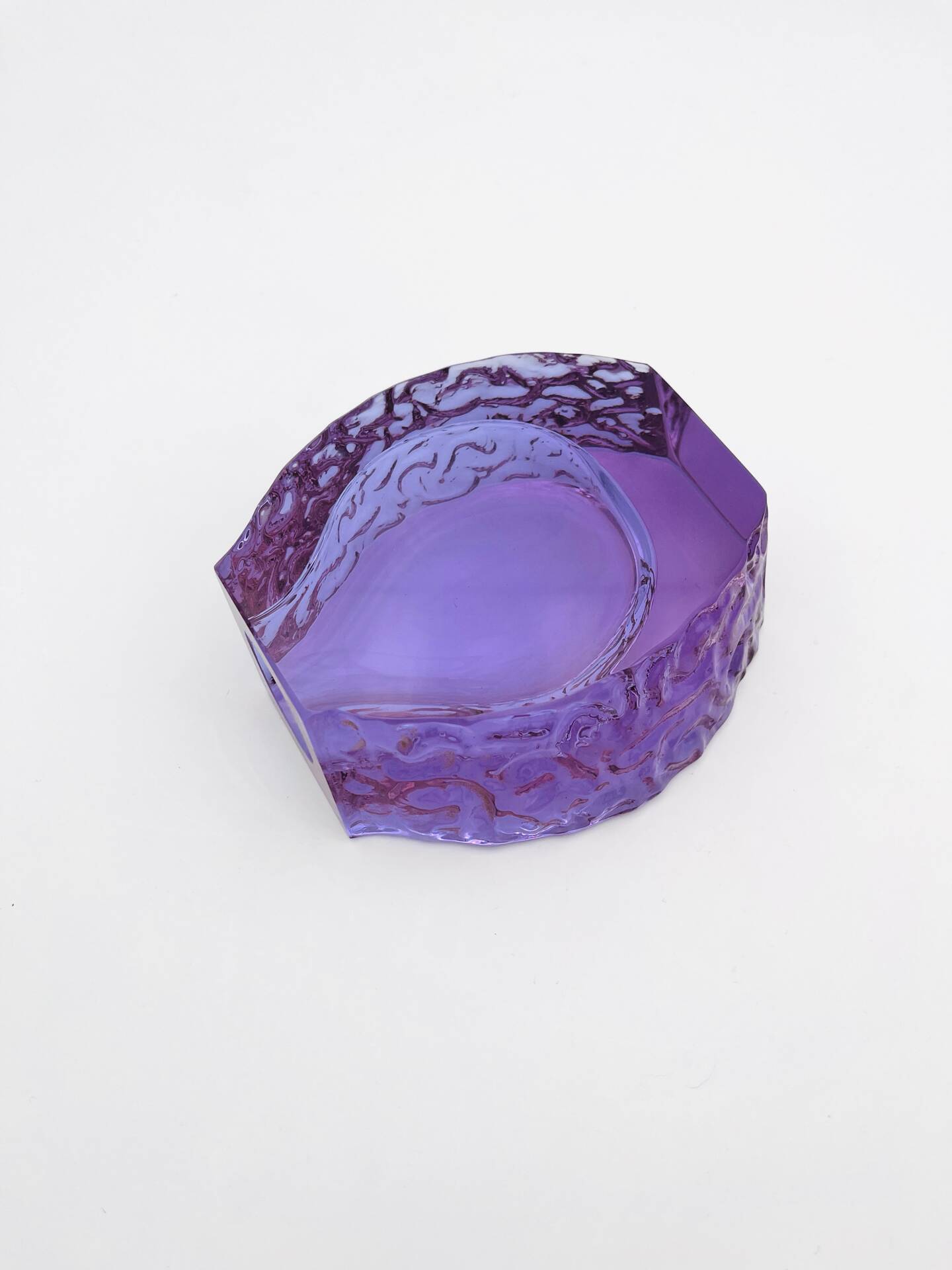 Murano Vase Alexandrite Mandruzzato Neodymium Brutalist Bark 13.5