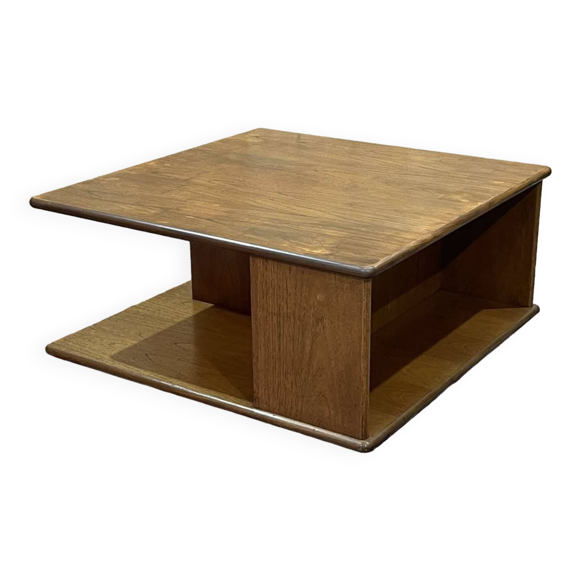 Square teak coffee table on wheels from the 70s by G-Plan