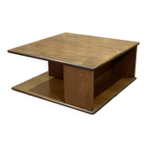 Square teak coffee table on wheels from the 70s by G-Plan
