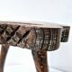 Rare Old Tripod Milking Stool Carved Solid Wood Popular Art
