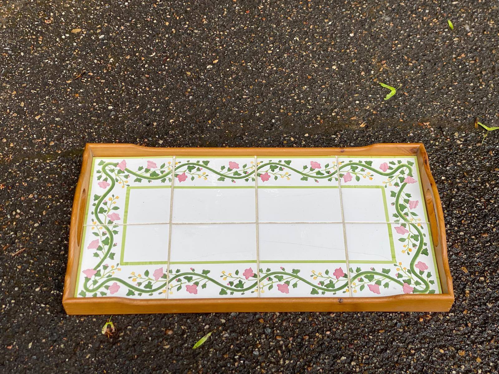 Vintage retro 1970s rectangular serving tray