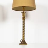 Paire de lampes de table à colonne en laiton vintage par Kullmann