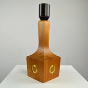 Lampe de table, teck et laiton, années 1960, Suède