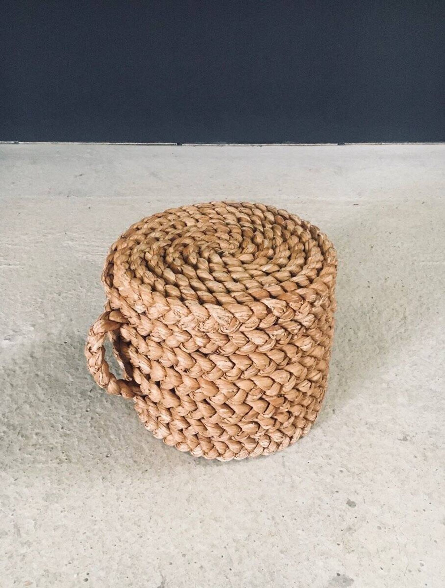 French Mediterranean Low Rope Stool from Audoux Minet, 1940s
