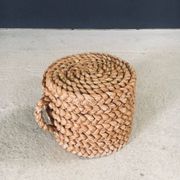 French Mediterranean Low Rope Stool from Audoux Minet, 1940s