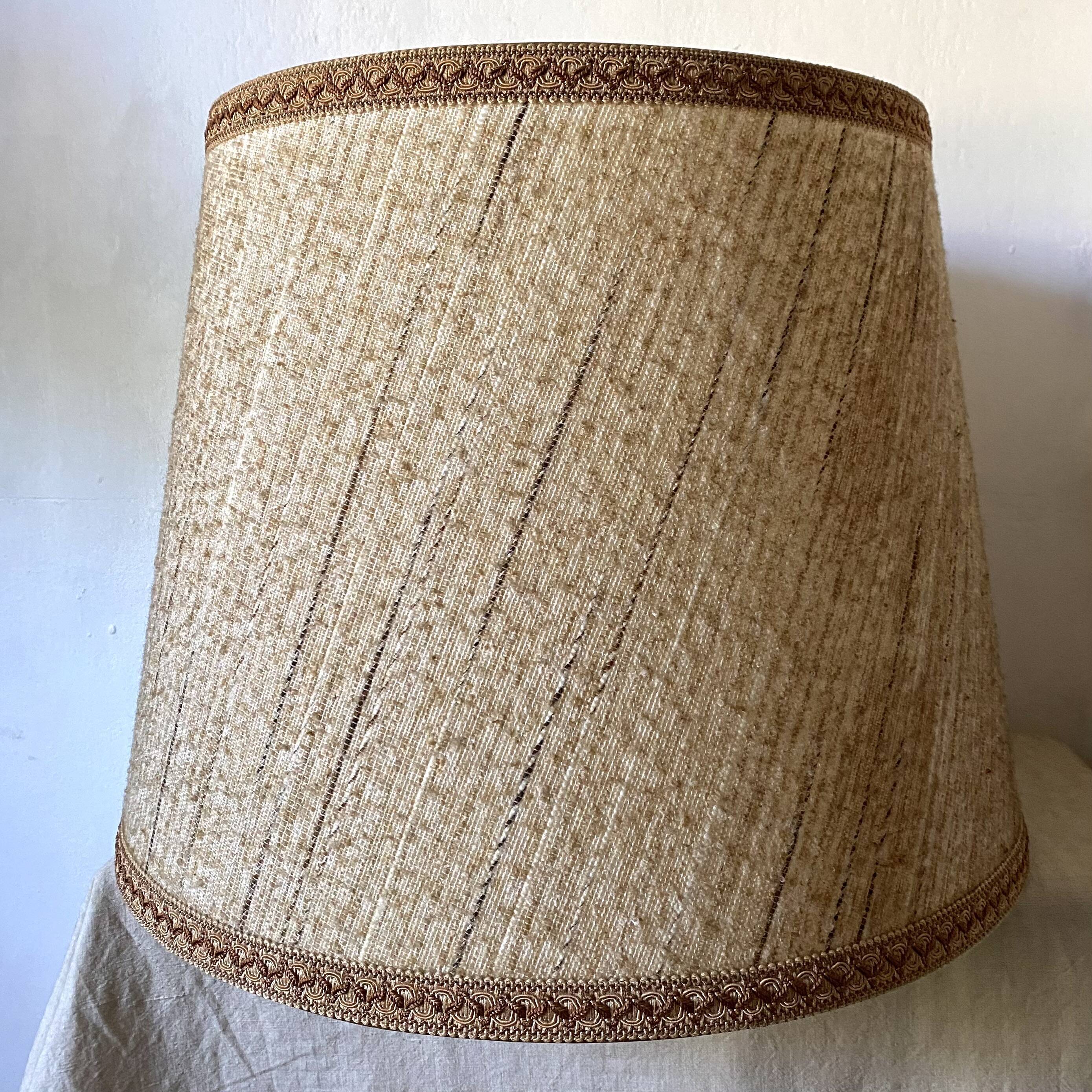 Lot De 5 Abat-jour Vintage Celluloid Beige - Décor Doré - Occasion