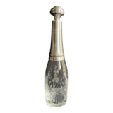 Liqueur carafe in engraved crystal & silver metal