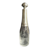 Carafe à liqueur en cristal gravé & métal argenté